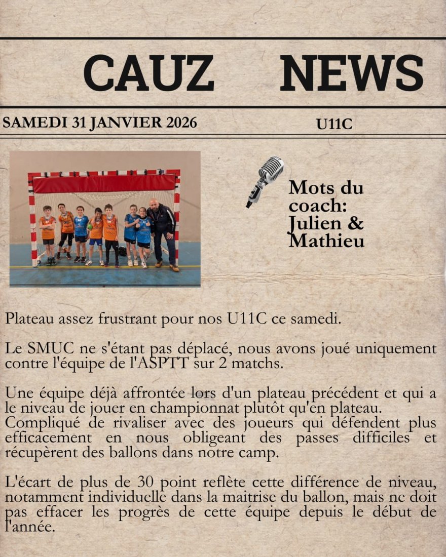 Le mot des Coachs- week end du 31 janvier/1 er fevrier 2026